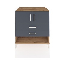 Kronos Şifonyer 2 Raflı 2 Çekmeceli 2 Kapaklı 88x59x96 Çam-antrasit Atlas Çam