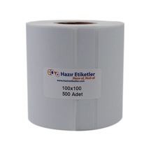 Hazır Etiketler , Hazır Al Hızlı Al Lamine Termal Etiket 100mm X 100mm Ruloda 500 Adet 40mm Kuka Çapında Direk Ter Diğer