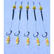 5 Adet Küspe Telli Yüzen Turuncu Ve Sarı Boncuk'lu Sazan Tak