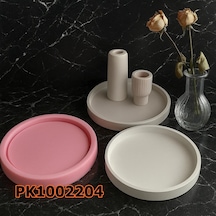 Pk1002204 - Silikon Kalıp Mum Kalıbı Büyük Yuvarlak Taban Sunumluk Renksiz