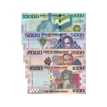 Sierra Leones 2021 Yılı 1000-2000-5000-10000 Leones Yabancı Kağıt Para Set Çil Unc Koleksiyon Para