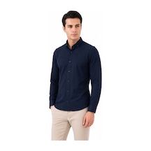 Advante Erkek Spor Slim Fit Uzun Kol Petek Dokulu Gömlek Bgl-st05483 Lacivert