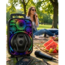 Taşınabilir Karaoke Hoparlör Rgb Led Işıklı Uczzzlf3880hoparlör-2