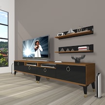 Decoraktiv Eko 200r Mdf Gold Tv Ünitesi Tv Sehpası Ceviz - Siyah