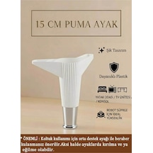Puma 15 Cm Beyaz-krom Mobilya Kanepe Tv Ünitesi Kosol Ayağı Beyaz-krom