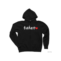 Taken Siyah Fermuarlı Kapşonlu Sweatshirt Siyah Taken Siyah Fermuarlı Kapşonlu Sweatshirt Siyah