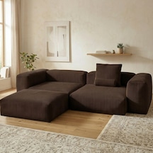 Relax Köşe Koltuk Takımı Sünger Koltuk Kanepe Divan Kahverengi