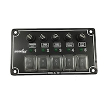 Switch Panel Izoleli Yatay 5'Li Sealux