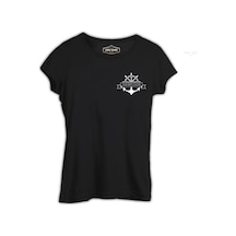 Yat Kulübü - Çapa Logo Siyah Bayan Tshirt