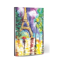 Paris Temalı Çizgili Mini Defter 124-Pembe