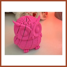 Bezos 3d Baskı Hareketli Baykuş Figürü - Eklemli Flexi Oyuncak - Pembe Pro