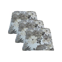 Knsz sırt minderi 3 lü zng&mğr&uslu çiçek gri kumaş cırtlı tel bar sandalyesi sırtı için