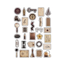 30 Adet Vintage Kütüphane Koleksiyonu Sticker Seti - Laptop Defter Ajanda İçin Çok Renkli