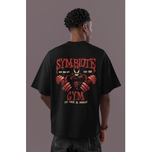 Özel Tasarım Venom Film Fitness Sırt Baskılı Unisex Oversize Tişö Siyah