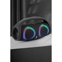 Thentech Büyük Şarjlı Taşınabilir Kumsal Partilerinde Kampta Kullanılabilir Kablosuz Bluetooth Hoparlör Siyah