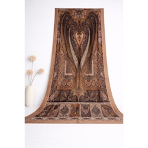 Shawl Secret Glamour Pamuklu Etnik S Al 2 - 52858 Kahverengi Hardal Krem Mor