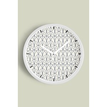 Modern Duvar Saati - 30cm - Önü Camlı Beyaz Kasa - Sessiz Mekanizma-jh0851 Beyaz