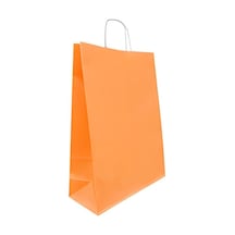 Kraft Çanta Turuncu 31X12X41 ( 25 Adet ) ( Kağıt Poşet Çanta )