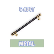 Nesli Alüminyum Metal Lüks Modern Mobilya Çekmece Mutfak Dolabı Kulpu Siyah-altın 128mm 5 Adet Siyah - Altın