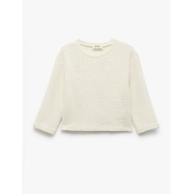 Koton Dokulu 3/4 Kollu Bisiklet Yaka Crop Sweatshirt Bej 6wkg10064ak Ekru Koton Dokulu 3/4 Kollu Bisiklet Yaka Crop Sweatshirt Bej 6wkg10064ak Ekru