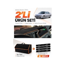 Renault 21 Concorde 1990-1996 Uyumlu Torpido Örtüsü + Tay Tüyü Çanta Seti - Siyah Kahverengi