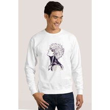 Anime One Punch Man Genos Baskılı Beyaz Erkek Örme Sweatshirt (528467365)