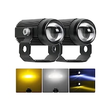 2'li Set Aotrom Shooter Beyaz Sarı Mini 30w Motosiklet Sis Lambası Farı