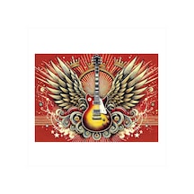 Kanatlı Gitar Sanatı Art Mdf Poster
