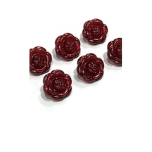 İtalyan Gül Düğme / 6'lı Set / Bordo / 2.2 Cm / İgd1