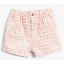 Koton Ekoseli Cep Detaylı Şort Pembe Ekose 2smg40038aw Pembe