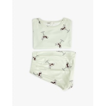 Koton Bisiklet Yaka Kısa Kollu Rahat Kesim Şortlu Pijama Takımı Yeşil 6slk40171mk Koton Bisiklet Yaka Kısa Kollu Rahat Kesim Şortlu Pijama Takımı Yeşil 6slk40171mk