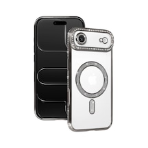 Apple İphone 17 Air Joke Simli Magneticsafe Kılıf - Gümüş 0.2M-Çok Renkli
