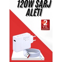 120w Şarj Aleti Hızlı Çift Turbo Şarj Aleti Seti Beyaz Standart