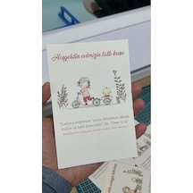 Hoşgeldin Evimizin Tatlı Kuşu Yazılı Yenidoğan Kartı 9x15 Cm 49 Adet