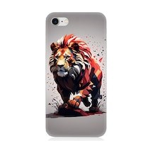 Apple Uyumlu iPhone 7 Silikon Kılıf Sarı Kırmızı Aslan