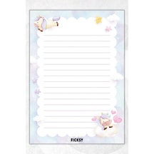A5 Unicorn Bloknot Çizgili Defter - 50 Yaprak - Memopad - Notepad - Not Defteri - Not Kağıdı Çok Renkli Çok Renkli