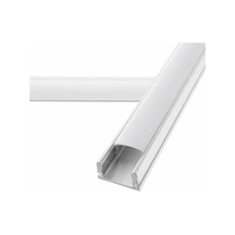 Led Kanal Profil Sıva Üstü 6931 Alüminyum Kasa İnce Tip 2 Metre 13x6mm Opak Pleksi Yan Kapak