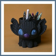 Buradabulabilirsin 3d Baskı Knitted Kalemlik - Sevimli Karakterli Masaüstü Kalem Organizeri-siyah Bbz