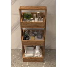 Kuzela Ahşap Çok Amaçlı Banyo Havluluk Raf Düzenleyici. Kahverengi
