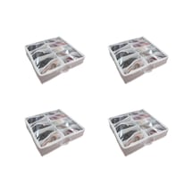 Alas 4'Lü Yeni Sezon Nano Teknoloji Kumaş Ayakkabı Saklama Çantası Seti(10 Gözlü)