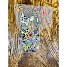 Ütü İle Yapışan Tasarım Etnik Kedi Transfer Baskı Arma 20x19 Cm