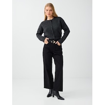 Jimmy Key Siyah Normal Bel Bol Paça Pamuklu Denim Pantolon 6ww188463900