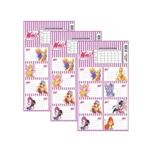 Okul Etiketi Kız Winks Club 8 li 3 Yaprak Ders Programlı 1 Paket