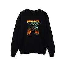 Megadeth Baskılı Bisiklet Yaka Sweatshirt Siyah