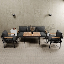 Mb Garden Furnıture Simetri Model, Balkon, Bahçe, Cafe, Metal Koltuk Takımı, Bahçe Takımı , Çay Seti, 3+1+1+masa Antrasit