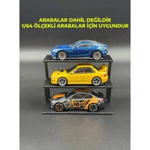 1:64 Ölçek Araç Sergileme Standı - Siyah - 3 Araçlık