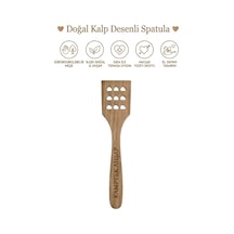Kamptek Kalp Delikli Ahşap Spatula Doğal Ahşap Meşe Aşçıların Sevgilisi Ahşap