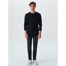 Ltb Uzun Kollu Sıfır Yaka Basic Siyah Sweatshırt Çok Renkli 2XL