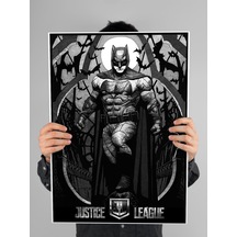 Batman Poster 60x90cm Justice League Afiş - Kalın Poster Kağıdı Dijital Baskı