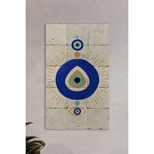 Doğal Taş Tablo Nazar Boncuğu Tablo, - Duvar Dekoru, Salon Tablosu 30x50cm Nazar Boncuğu